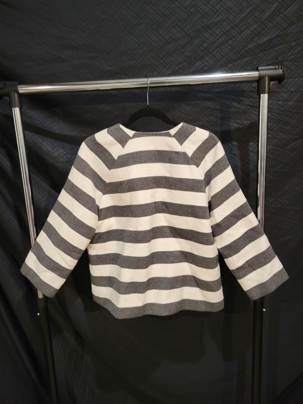 Lord & Taylor Black and White Striped Jacket - Picture 7 of 9